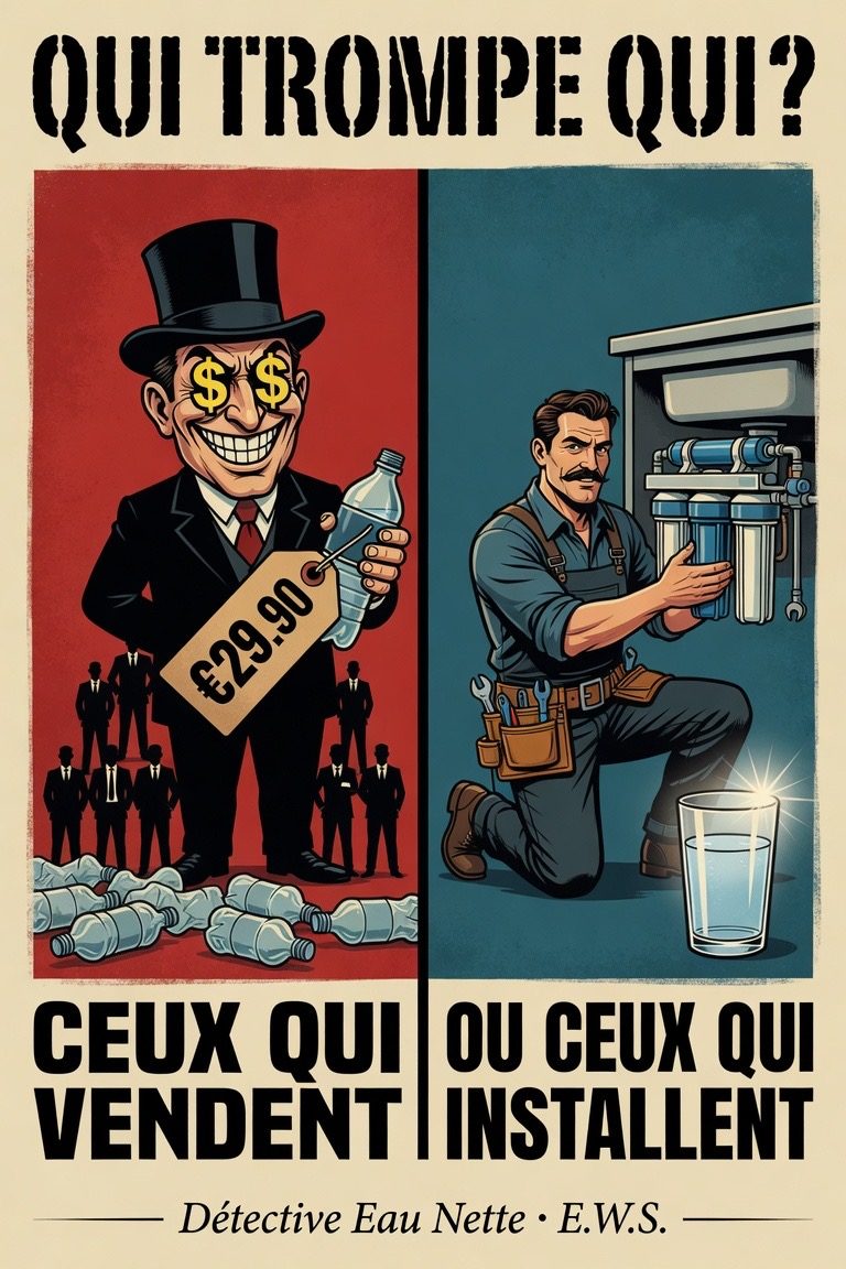 Qui trompe qui ? Ceux qui vendent ou ceux qui installent — Détective Eau Nette © E.W.S.